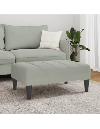 Poggiapiedi Grigio Chiaro 77x55x31 cm in Velluto