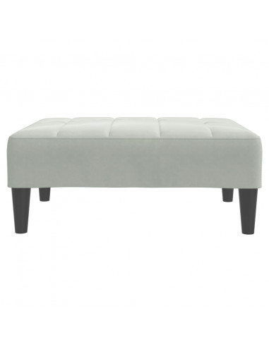 Poggiapiedi Grigio Chiaro 77x55x31 cm in Velluto