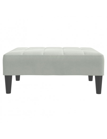 Poggiapiedi Grigio Chiaro 77x55x31 cm in Velluto