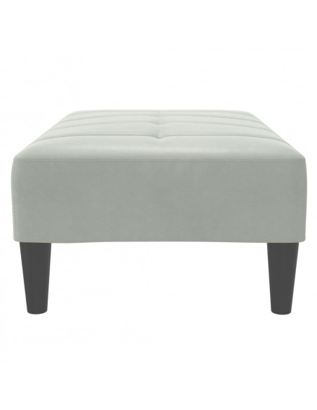 Poggiapiedi Grigio Chiaro 77x55x31 cm in Velluto
