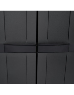 Armadio da Esterno Nero 65x37x165 cm in PP 2