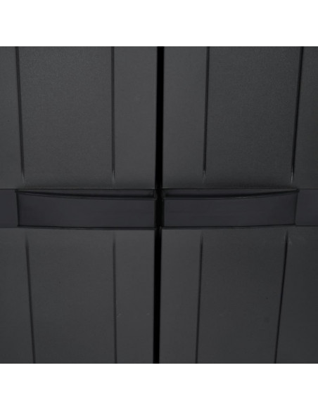 Armadio da Esterno Nero 65x37x165 cm in PP