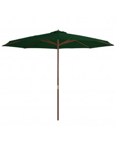 Ombrellone da Esterni con Palo in Legno 350 cm Verde