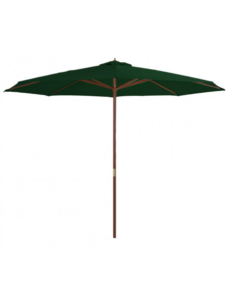 Ombrellone da Esterni con Palo in Legno 350 cm Verde