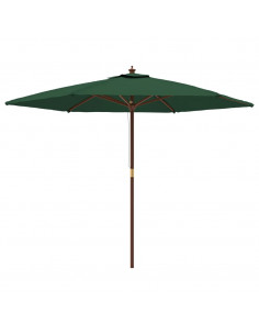 Ombrellone da Giardino con Palo in Legno Verde 299x240 cm