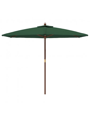 Ombrellone da Giardino con Palo in Legno Verde 299x240 cm
