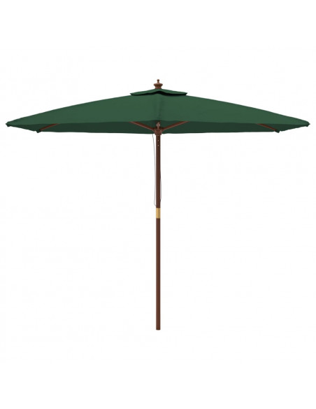 Ombrellone da Giardino con Palo in Legno Verde 299x240 cm