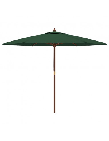 Ombrellone da Giardino con Palo in Legno Verde 299x240 cm