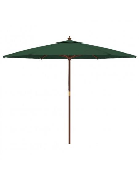 Ombrellone da Giardino con Palo in Legno Verde 299x240 cm
