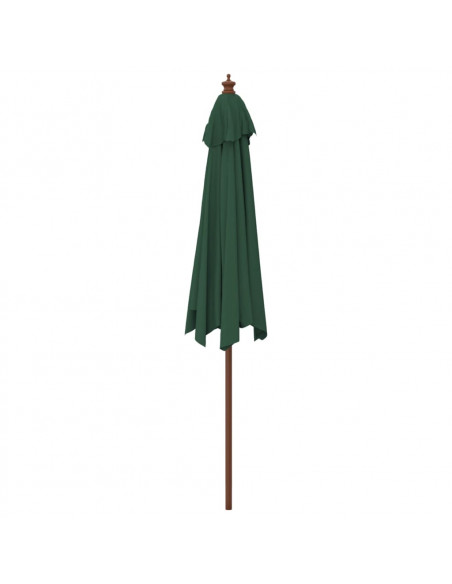 Ombrellone da Giardino con Palo in Legno Verde 299x240 cm
