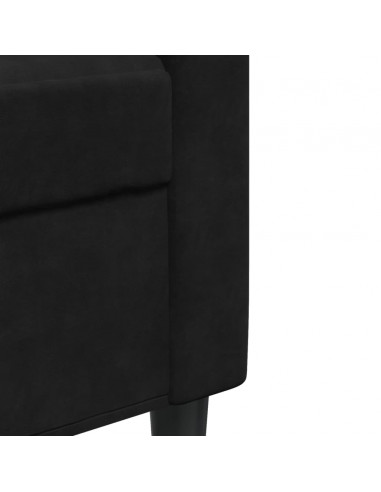 Set di Divani 4 pz con Cuscini Nero in Velluto