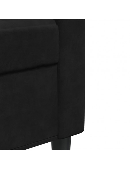 Set di Divani 4 pz con Cuscini Nero in Velluto