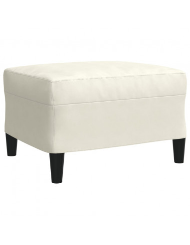 Set di Divani 3 pz con Cuscini Crema in Velluto