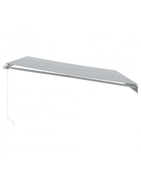 Tenda da Sole Retrattile Manuale Antracite e Bianco 450x350 cm