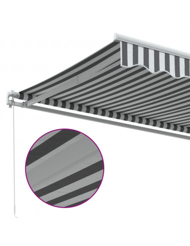 Tenda da Sole Retrattile Manuale Antracite e Bianco 450x350 cm