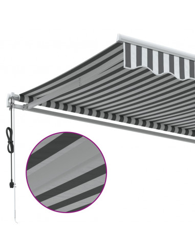 Tenda Sole Retrattile Automatica 450x350 cm Antracite e Bianco