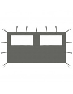 Parete con Finestre per Gazebo 4x2 m Antracite