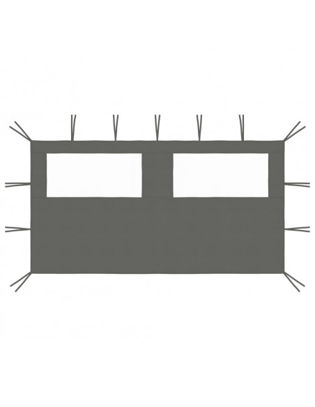 Parete con Finestre per Gazebo 4x2 m Antracite