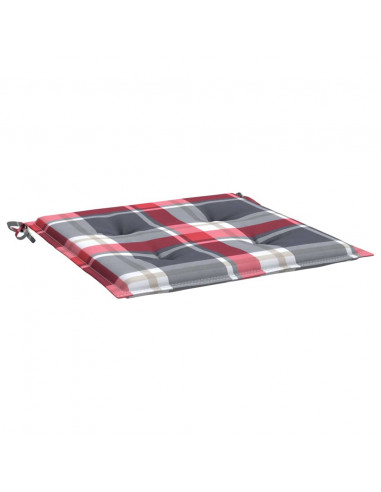 Cuscini per Sedia 6 pz a Quadri Rossi 50x50x3 cm Tessuto Oxford