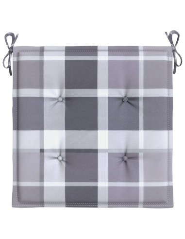 Cuscini per Sedia 2 pz a Quadri Grigi 50x50x3 cm Tessuto Oxford