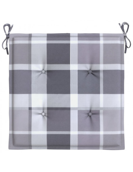 Cuscini per Sedia 2 pz a Quadri Grigi 50x50x3 cm Tessuto Oxford
