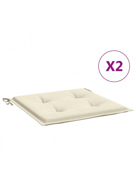 Cuscini per Sedia 2 pz Crema 50x50x3 cm in Tessuto Oxford