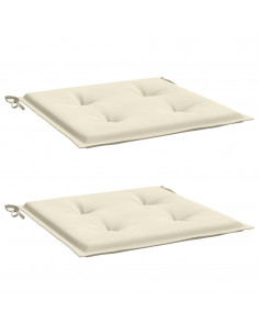 Cuscini per Sedia 2 pz Crema 50x50x3 cm in Tessuto Oxford 2
