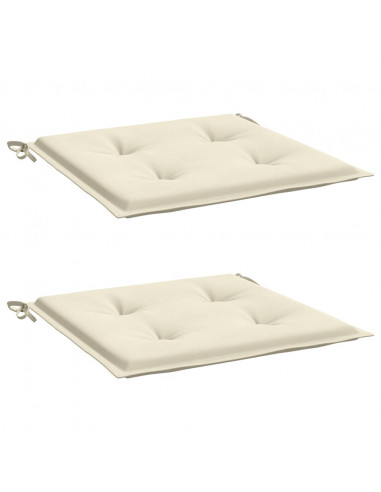Cuscini per Sedia 2 pz Crema 50x50x3 cm in Tessuto Oxford