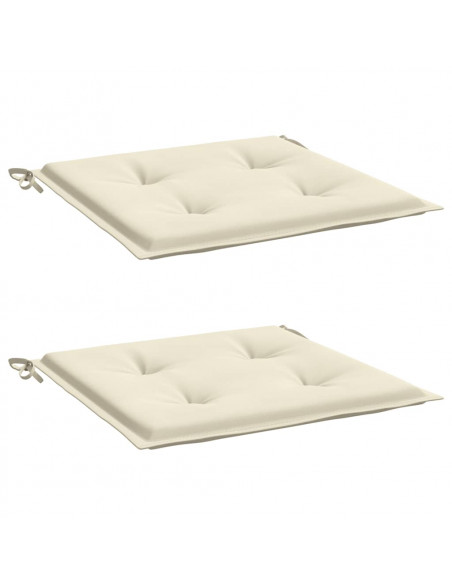 Cuscini per Sedia 2 pz Crema 50x50x3 cm in Tessuto Oxford