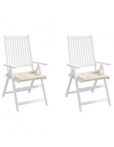 Cuscini per Sedia 2 pz Crema 50x50x3 cm in Tessuto Oxford