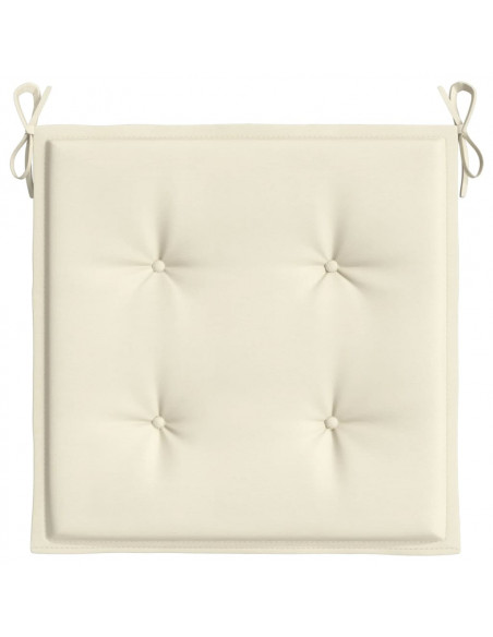 Cuscini per Sedia 2 pz Crema 50x50x3 cm in Tessuto Oxford