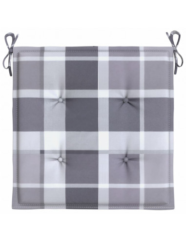 Cuscini per Sedia 6 pz a Quadri Grigi 50x50x3 cm Tessuto Oxford