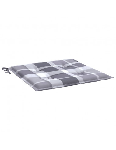 Cuscini per Sedia 6 pz a Quadri Grigi 50x50x3 cm Tessuto Oxford