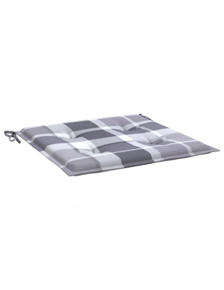 Cuscini per Sedia 6 pz a Quadri Grigi 40x40x3cm Tessuto Oxford