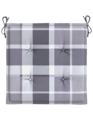 Cuscini per Sedia 6 pz a Quadri Grigi 40x40x3cm Tessuto Oxford