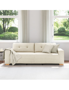 Divano  Beige Tessuto Grande Spazioso Divano a 3 posti