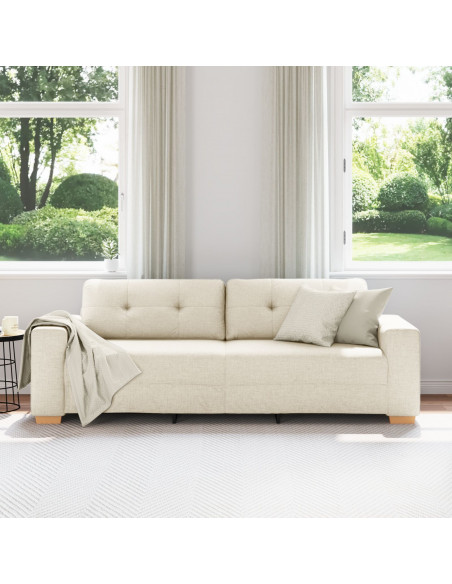 Divano  Beige Tessuto Grande Spazioso Divano a 3 posti