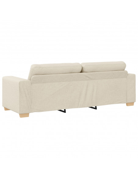 Divano  Beige Tessuto Grande Spazioso Divano a 3 posti