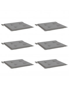 Cuscini per Sedia 6 pz Grigi 50x50x3 cm in Tessuto Oxford 2