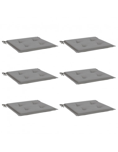 Cuscini per Sedia 6 pz Grigi 50x50x3 cm in Tessuto Oxford