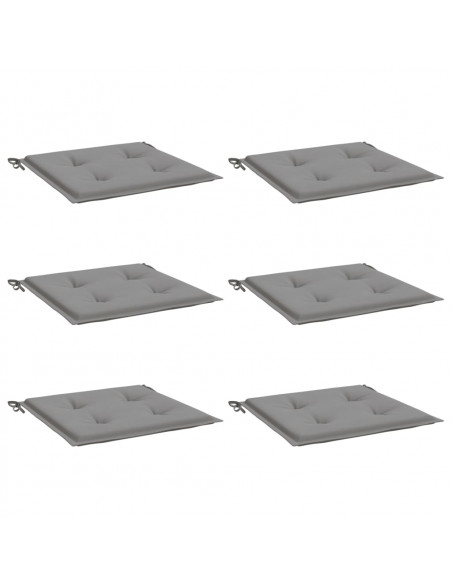 Cuscini per Sedia 6 pz Grigi 50x50x3 cm in Tessuto Oxford