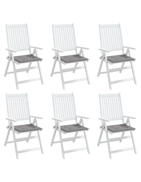 Cuscini per Sedia 6 pz Grigi 50x50x3 cm in Tessuto Oxford