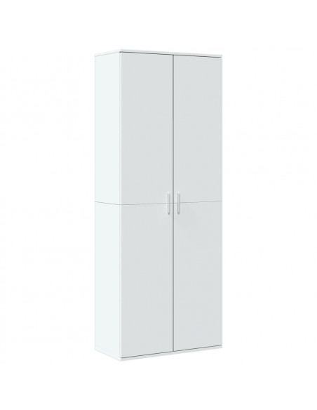 Credenza Bianca 70x35x180 cm in Legno Multistrato