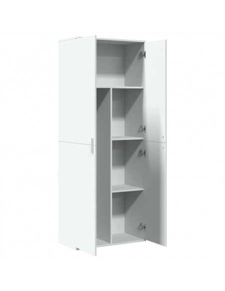 Credenza Bianca 70x35x180 cm in Legno Multistrato