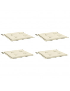 Cuscini per Sedia 4 pz Crema 50x50x3 cm in Tessuto Oxford 2