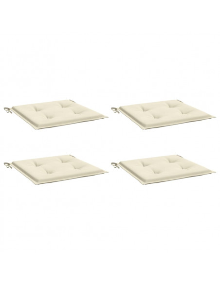 Cuscini per Sedia 4 pz Crema 50x50x3 cm in Tessuto Oxford