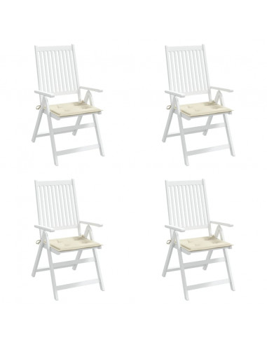 Cuscini per Sedia 4 pz Crema 50x50x3 cm in Tessuto Oxford