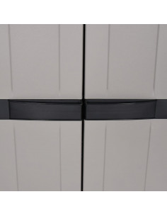 Armadio da Esterno Grigio e Nero 65x37x165 cm in PP