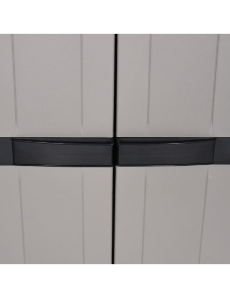 Armadio da Esterno Grigio e Nero 65x37x165 cm in PP