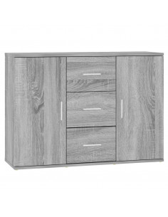 Credenza Grigio Sonoma 91x29,5x65 cm in Legno Multistrato